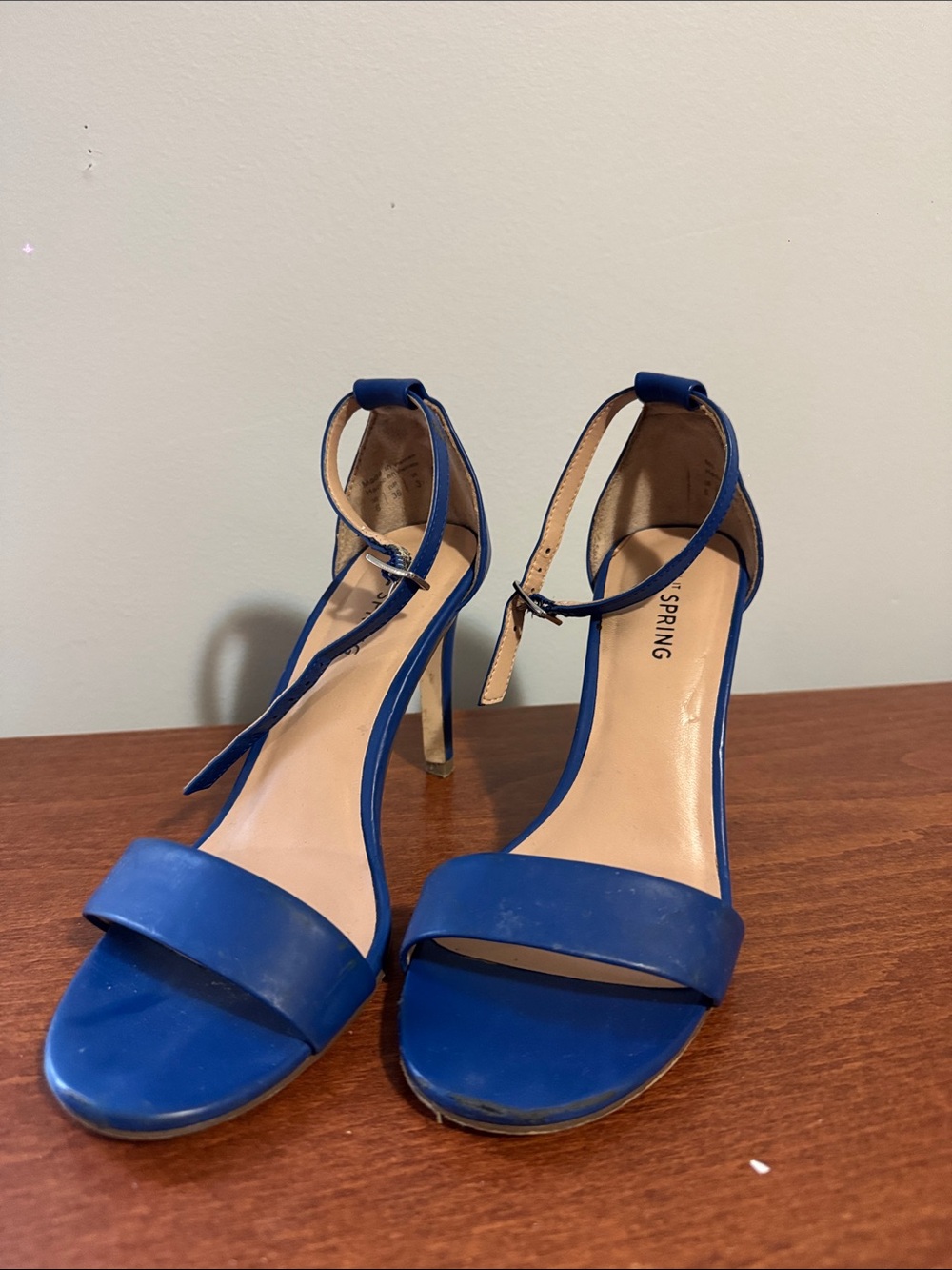 Nine West Cobalt Blue Open-Toe Ankle-Strap Heels